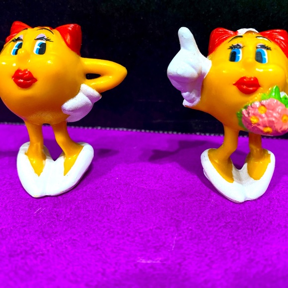 PAC-MAN VINTAGE 1982 THE OFFICIAL MS. PAC-MAN COLLECTABLE ARCADE PVC FIGURES (2) - Picture 5 of 12